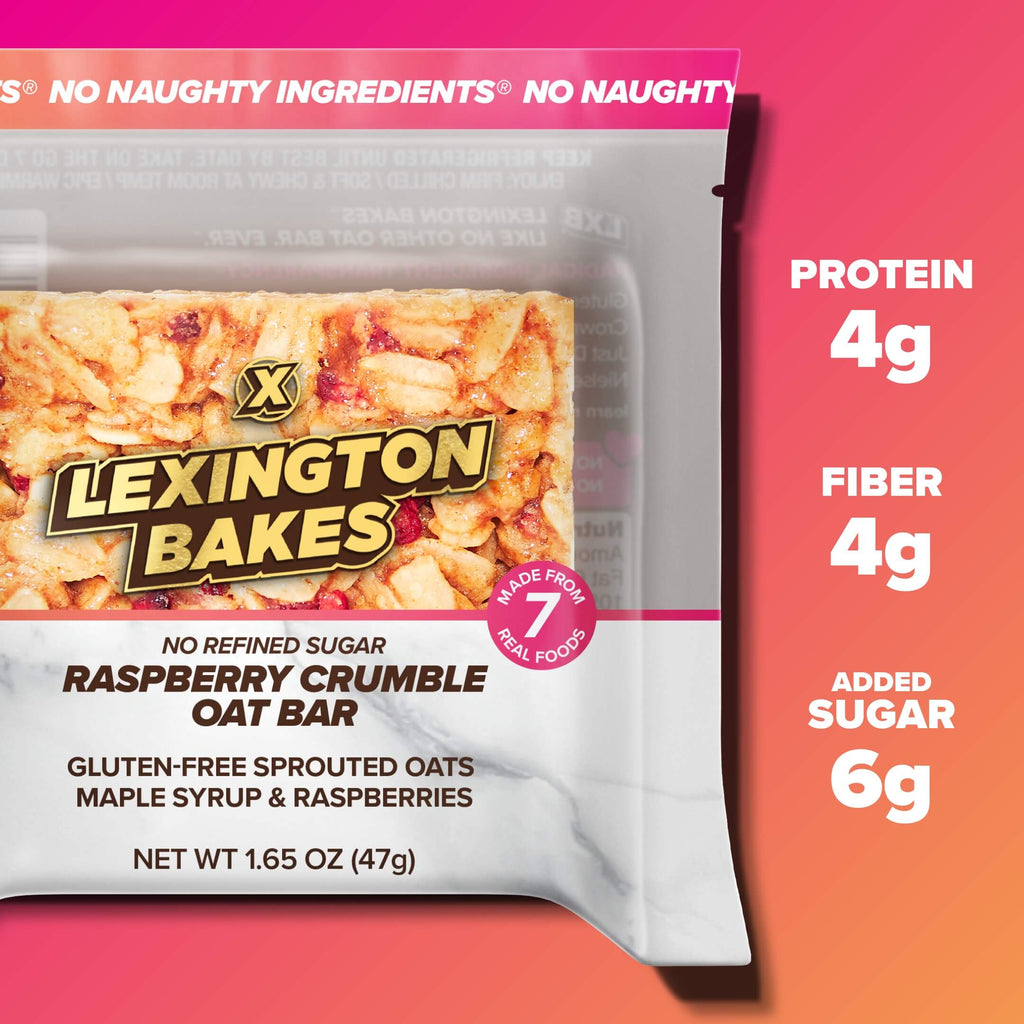 LEXINGTON BAKES Raspberry Crumble Chilled Oat Bars Macros